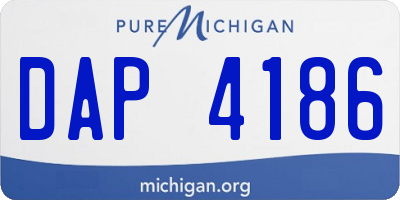 MI license plate DAP4186