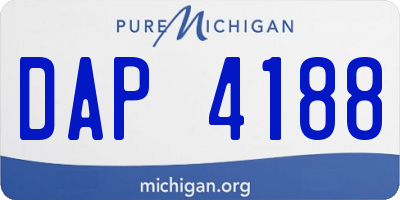 MI license plate DAP4188