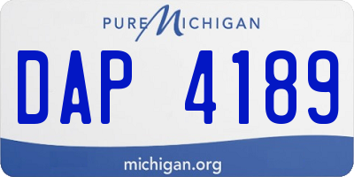 MI license plate DAP4189