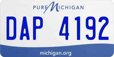MI license plate DAP4192