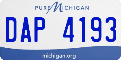 MI license plate DAP4193