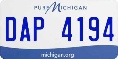 MI license plate DAP4194