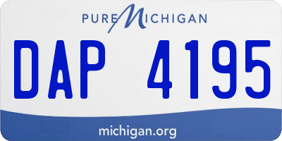 MI license plate DAP4195