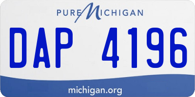 MI license plate DAP4196