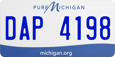 MI license plate DAP4198