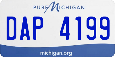 MI license plate DAP4199