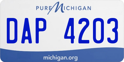 MI license plate DAP4203