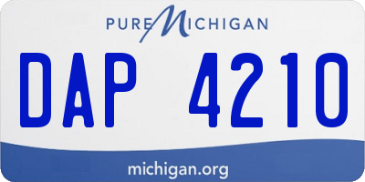MI license plate DAP4210