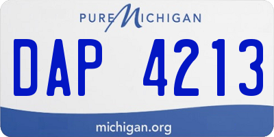 MI license plate DAP4213