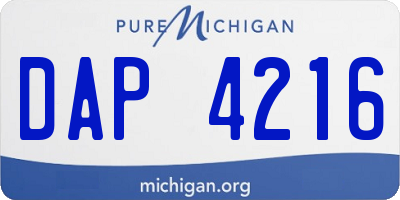 MI license plate DAP4216