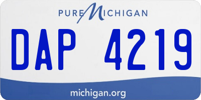 MI license plate DAP4219