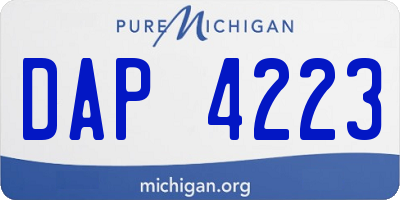MI license plate DAP4223
