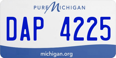 MI license plate DAP4225