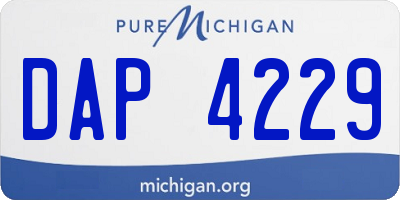 MI license plate DAP4229