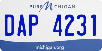 MI license plate DAP4231