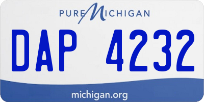 MI license plate DAP4232