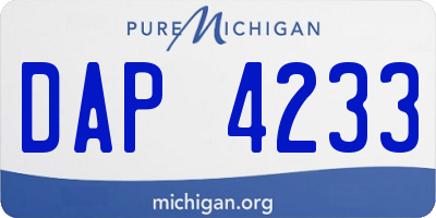 MI license plate DAP4233