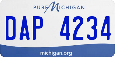 MI license plate DAP4234