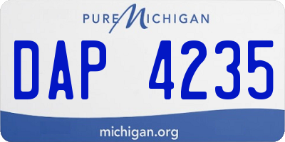 MI license plate DAP4235