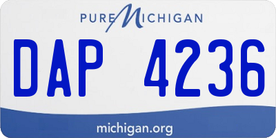 MI license plate DAP4236