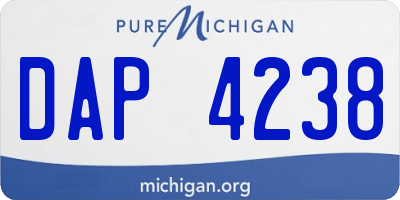 MI license plate DAP4238
