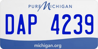 MI license plate DAP4239