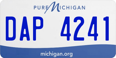 MI license plate DAP4241