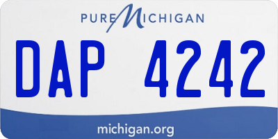 MI license plate DAP4242