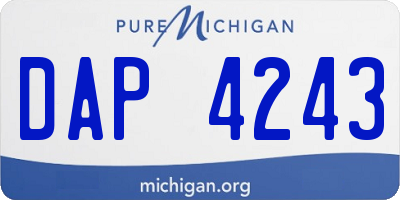 MI license plate DAP4243