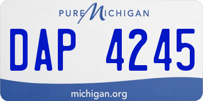 MI license plate DAP4245