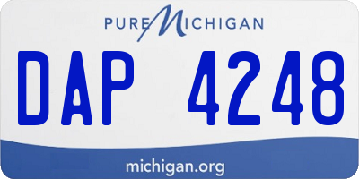 MI license plate DAP4248