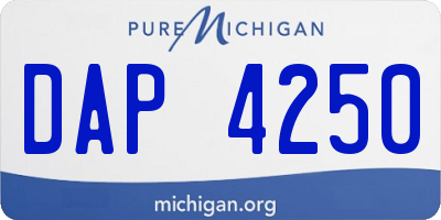 MI license plate DAP4250