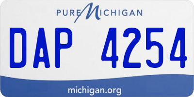 MI license plate DAP4254