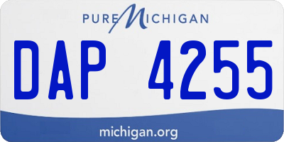 MI license plate DAP4255