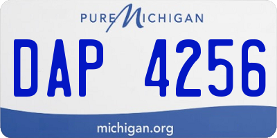 MI license plate DAP4256