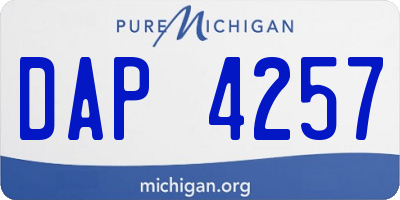 MI license plate DAP4257