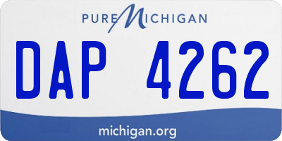 MI license plate DAP4262
