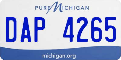 MI license plate DAP4265
