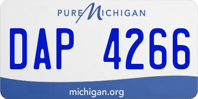 MI license plate DAP4266