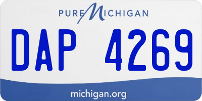 MI license plate DAP4269