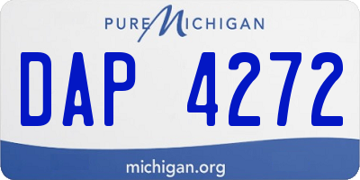 MI license plate DAP4272