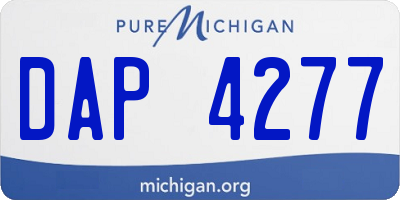 MI license plate DAP4277