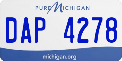 MI license plate DAP4278