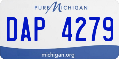 MI license plate DAP4279