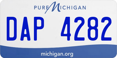 MI license plate DAP4282