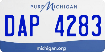 MI license plate DAP4283