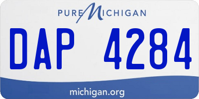 MI license plate DAP4284