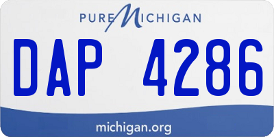 MI license plate DAP4286