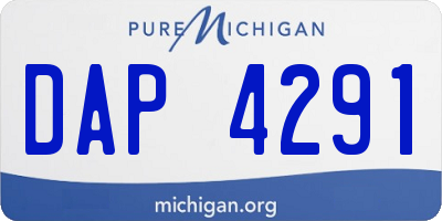 MI license plate DAP4291