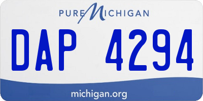 MI license plate DAP4294